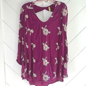 Free People Embroidered Magenta mini dress Size XS